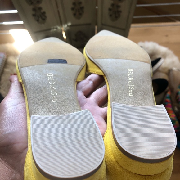Pop of color yellow ankle strap sandal flats - Picture 11 of 11